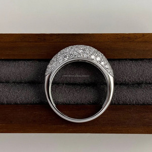 Moissanite Diamond Round Cut Pave Setting Rhodium Plated 925 Sterling <b>Silver</b> Hiphop Cluster Engagement <b>Statement</b> <b>Ring</b> for Unisex - Product Image 6