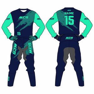 Combinaison de motocross MCB, impression par sublimation sur toute la surface, polyester respirant, nylon, uniforme pour homme avec logo et numéro d'équipe - Product Image 2