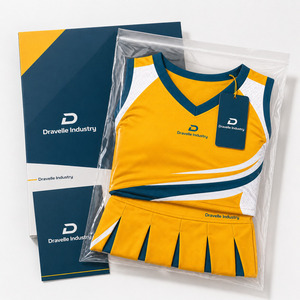 Wholesale Cheerleader Uniform Set Women Performance Cheer Dress Outfit with Stretch Fabric Mesh Panels Pleated <b>Skirt</b> - Product Image 5