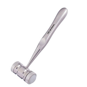 Martillo ortopédico y dental para huesos, mazo quirúrgico de 190 mm (7 ") con cabezas dobles de nailon de 25mm, manual de cuerpo de acero inoxidable alemán - Product Image 4