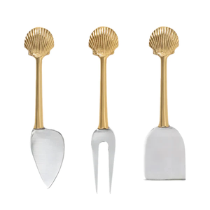 Ensemble de couteaux à fromage modernes en laiton, ensemble de couteaux à dessert élégants pour un service tendance sur planche à charcuterie, ustensiles de service à fromage finition polie - Product Image 4