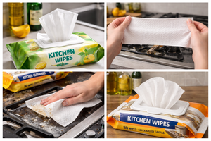 Factory OEM Organic Remove Oil Disposable Wipe Clean Lazy Kitchen <b>Cleansing</b> Wet Wipes <b>Tissues</b> Surface Cleaning - Product Image 6