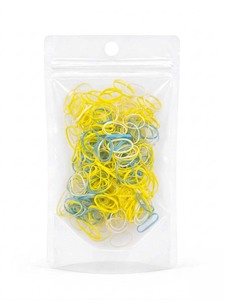 Élastiques à cheveux Unibond TPU mini jaunes, fabriqués en Corée, style simple, unisexe, usage quotidien, emballage en sachet OPP. - Product Image 2