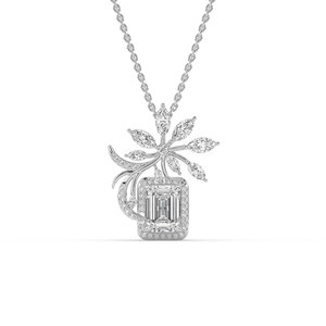 2.22 CARAT Lab Grown Diamond Emerald cut 14K <b>Solid</b> <b>Gold</b> Women's <b>Pendant</b> - Product Image 3