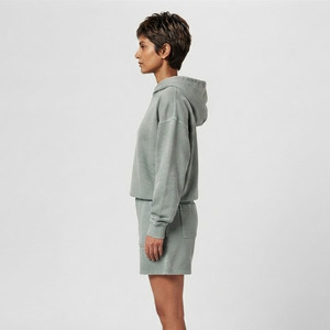 Wholesale Women’s Embroidered Fleece <b>Embroidery</b> Sweatshirt and Shorts <b>Set</b> Heavyweight Cotton Short <b>Set</b> Private Label OEM ODM - Product Image 3