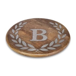 Sous-plats résistants à la chaleur, antidérapants, pour casseroles chaudes, forme ronde, couleur marron naturelle, dessous de plat en bois - Product Image 1