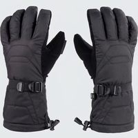 Gants de ski d'hiver unisexes en polyester noir à isolation thermique pour la descente en ski