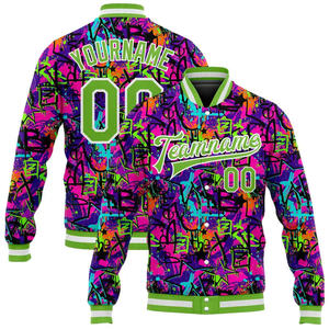 Blouson universitaire d'hiver personnalisé pour homme, broderie graffiti, style Letterman, veste bomber décontractée urbaine - Product Image 4