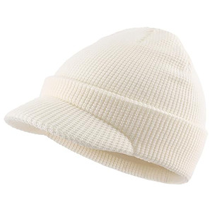 หมวกบีนนี่ถักลายริบสไตล์วินเทจ - หมวกไหมพรมอุ่นสำหรับฤดูหนาว ยูนิเซ็กซ์ เนื้อผ้านุ่ม ยืดหยุ่นได้ ผลิตจากผ้าสแปนเด็กซ์/คอตตอน สไตล์มินิมอล เหมาะสำหรับสตรีทแวร์ - Product Image 1