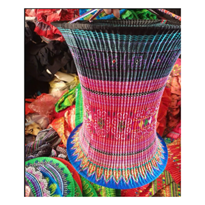 Colorful Handmade Brocade <b>Lantern</b> Decorative Fabric Hanging Light Shade for Luxury Home Resort Hotel Restaurant Interior Decore - Product Image 1