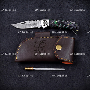 OEM ODM Folding Pocket Knife Carbon Steel Straight Edge Handmade Camping Survival Hunting Custom Sculpted Handle Manufacturer - Product Image 5
