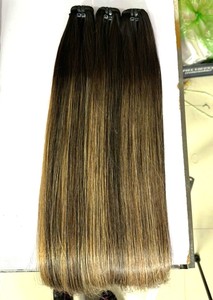 Extensions de cheveux vietnamiens 100% Remy, tissage plat de luxe sans couture, lisses comme des baguettes, coloris Piano. - Product Image 2