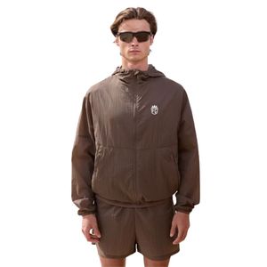 Translucent Windbreaker <b>Jacket</b> & Shorts Set for <b>Men</b> Lightweight Hooded Windbreaker with Elastic Waist Fashion Outdoor Activewear - Product Image 5