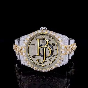 Luxury Quartz Eco-Friendly 10 Bar Water Resistant Stainless Steel Two-Tone Gold Silver <b>Arabic</b> Dial Glass Bezel Unisex Gift <b>Watch</b> - Product Image 5