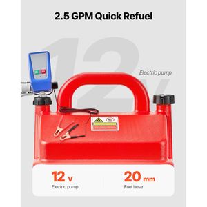 16 Gallon Portable Fuel Tank <b>12V</b> <b>DC</b> 2.5 GPM Electric Fuel Transfer Pump 4 ft Delivery Hose Auto Stop Sen Vehicle Equipment Fuel - Product Image 3