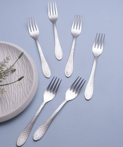 Ensemble de fourchettes en acier inoxydable de haute qualité, finition satinée, fourchettes à dessert modernes, ensemble de couverts durables pour les fêtes - Product Image 3