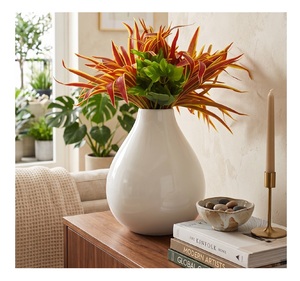 Premium Hot White Powder Coated Low Price <b>Unique</b> Flower <b>Vase</b> Vintage Classic Design Home Interior and Exterior Decorative <b>Vases</b> - Product Image 1