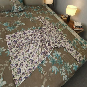 Robe kimono pour femmes, légère, en coton, longueur au sol, col en V, manches évasées, respirante, ample, à fleurs, écologique, été - Product Image 3