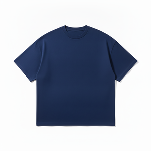 Camiseta de Manga Corta para Hombre, Cuello Redondo, Color Azul Marino, Corte Regular, Estilo Informal, Tejido de Punto, Color Sólido - Product Image 3