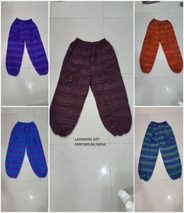 Pantalones de mujer con estampado de rayas de lana acrílicas de colores sólidos para exportador mayorista de pantalones de lana acrílica de India - Product Image 1