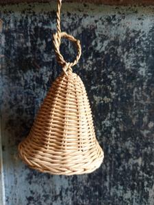 Ensemble d'ornements de Noël en rotin faits à la main, cloche, étoile et nœud en osier naturel, décorations suspendues pour la décoration de l'arbre de Noël - Product Image 5