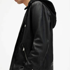 Blousons d'hiver décontractés pour hommes en cuir PU noir de qualité supérieure 2026, grandes tailles, 100 % cuir de mouton véritable, coupe oversize - Product Image 4