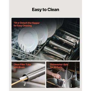 Insaccatrice Elettrica Verticale per Carne 22 LBS/10 L, Regolazione Velocità Continua, Macchina per Insaccare in Acciaio Inox - Product Image 6