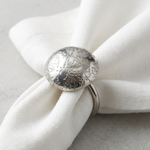 Elegante Anillo para Servilletas de Metal en Tono Plateado con Diseño Intrincado de Textura de Burbujas, Decoración Moderna y Minimalista para Mesa de Comedor para Fiestas - Product Image 5