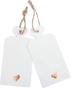 Etiquetas de Papel Rectangulares Personalizadas con Impresión de Corazón en Dorado y Acabado Mate para Etiquetado de Ropa - Product Image 1