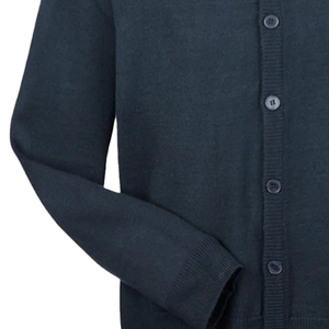 New Winter Design Men Black Cotton Knitted Cardigan Embroidered Fraternity Long Sleeve Casual Knitwear OEM Custom Wholesale - Product Image 5