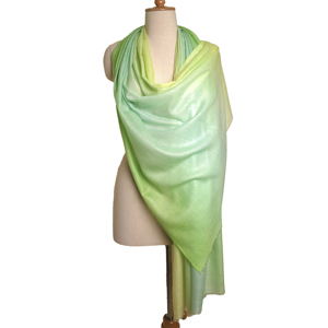 Écharpe longue en soie pour femme, style vintage, teinte ombrée automne, trois couleurs, effet dégradé - Product Image 3