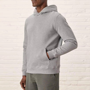 Sudadera con Capucha Gris para Hombre, 100% Algodón, Felpa Francesa, Corte Regular, Informal, con Bolsillo Delantero, Color Sólido, para Otoño - Product Image 2