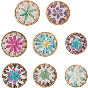Premium Handmade Wicker Flower Classic Holiday Decoration & Gift Plate for Cups Made in Vietnam TUYET DUNG FAD4 - Product Image 6