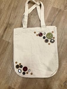 Bolsa de Mano de Lona de Algodón Premium con Forma de Corazón, Bordado de Lentejuelas y Cuentas, Bolso de Hombro Reutilizable para Compras, Uso Diario para Mujeres - Product Image 2