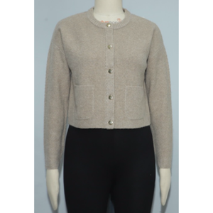 Women's Knitted <b>Cardigan</b> With Contrast Collar Full Sleeve Solid Color Button Front Top Classic Autumn Style - Product Image 4