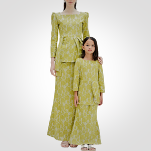 SIPO Eid 2024 Raya Fully Modern Modest Baju Kurung Lined Lace Malaysia Muslimah Women <b>Set</b> O-Neck Built-in Bra Puffy Shoulder - Product Image 3