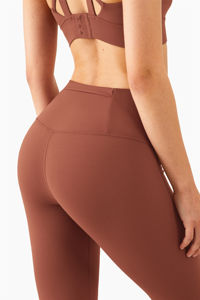 Leggings de yoga de haute qualité, extensibles dans quatre directions, imperméables, respirants, longueur cheville, taille haute, effet push-up, motif uni - Product Image 4