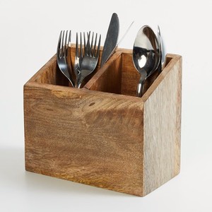 Porte-couverts en bois naturel à prix compétitif, supports de rangement pour ustensiles en bois massif, vente en gros - Product Image 1