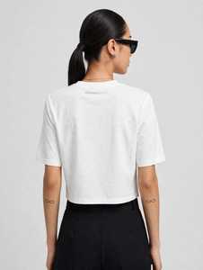 T-shirt à manches longues en velours côtelé écologique pour femme, imprimé Tranquility, coupe courte avec ceinture - Product Image 2