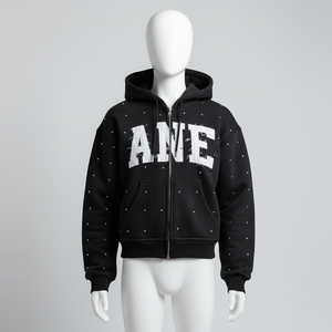 Unisex Custom Sherpa Fur Lined Fleece Thick Hoodie High Quality Zipper Embroidered <b>Design</b> Winter Warm Fluffy Mens Heavy Hoodie - Product Image 2