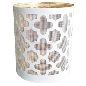 เชิงเทียนเหล็กทรงกลมสำหรับตกแต่งบ้านที่เคลือบด้วยผงสีทองภายในและภายนอก - Product Image 4