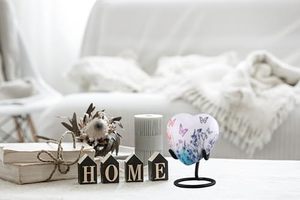 Ornamental Aluminum Heart <b>Memorial</b> <b>Keepsake</b> Urn Funeral Ash Container Crafted With Decorative Smooth Matte Surface - Product Image 3