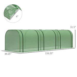 Invernadero Portátil Tipo Túnel de 9.7 L x 3 W x 2.5 H con 3 Puertas con Cierre, Cubierta de PE Resistente al Agua y a los Rayos UV para Jardines - Product Image 4