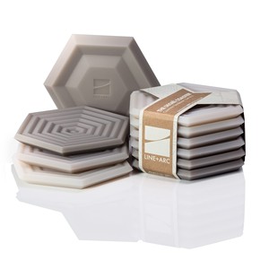 Handcrafted <b>Ceramic</b> Hexagon <b>Coaster</b> Set Wholesale | LINE+ARC India - Product Image 2