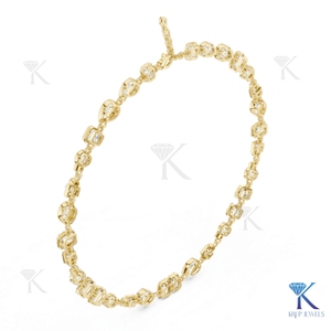 Elegante Collar de Tenis con Diamantes Cultivados en Laboratorio, Corte Fantasía Mixto, Engaste de Bisel, Múltiples Formas, Oro Sólido de 14K y 18K, Joyería Fina para Mujer, Regalo Nupcial - Product Image 4