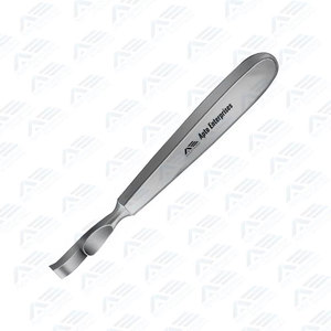 Écarteur de cartilage costal en acier inoxydable non stérile, instrument médical, élévateur incurvé 235 mm, à bout arrondi, largeur 25 mm - Product Image 6