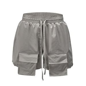 Men's Olive Green <b>Cargo</b> <b>Shorts</b> With Drawstring Waist And Side Pockets Quick Dry Casual Wear - Product Image 5