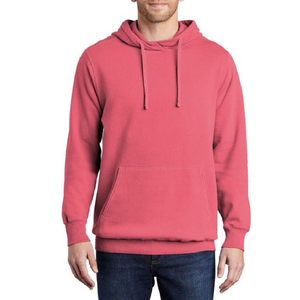 Men's <b>Pink</b> Hooded <b>Sweatshirt</b> Regular Fit Cotton French Terry Casual Pullover with Front Pocket Winter Eco-Friendly Streetwear - Product Image 6