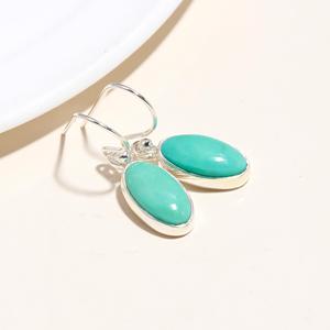 925 <b>Silver</b> Arizona Turquoise <b>Dangle</b> <b>Earrings</b> for Women Birthstone Crystal Drop <b>Earrings</b> Handmade Jewelry for Gift - Product Image 3