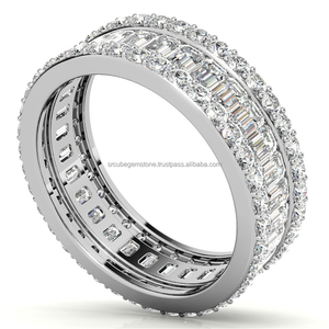 บาแกตต์2*4มม. พร้อมวงแหวน CVD HPHT ในห้องปฏิบัติการ grwon 925แหวนเงินสเตอร์ลิงเครื่องประดับแหวนแหวนหมั้นแหวนผู้หญิง - Product Image 2